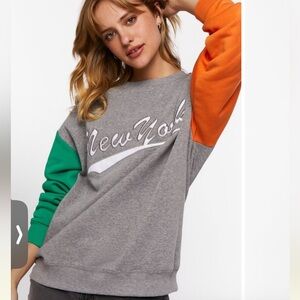 Forever 21 New York Color Block Sweatshirt XSmall
